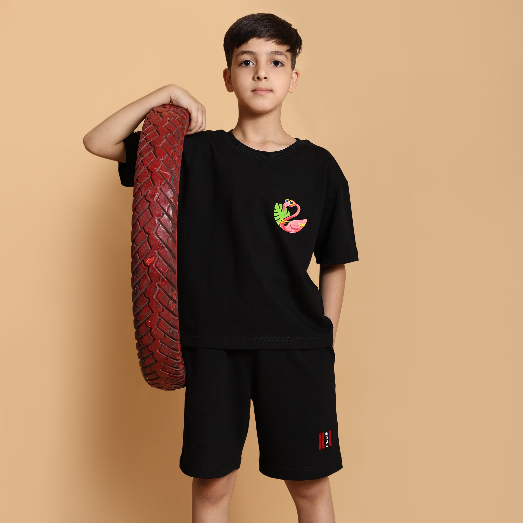 Flamin-Go Boxy Tee Black
