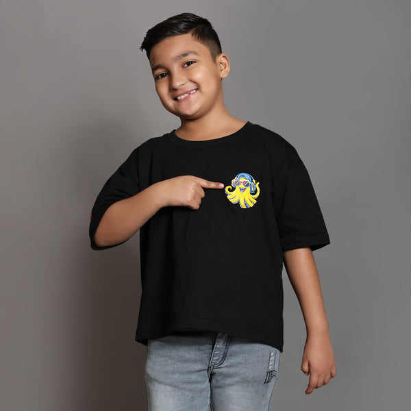 Octo Beats Boxy Tee Black