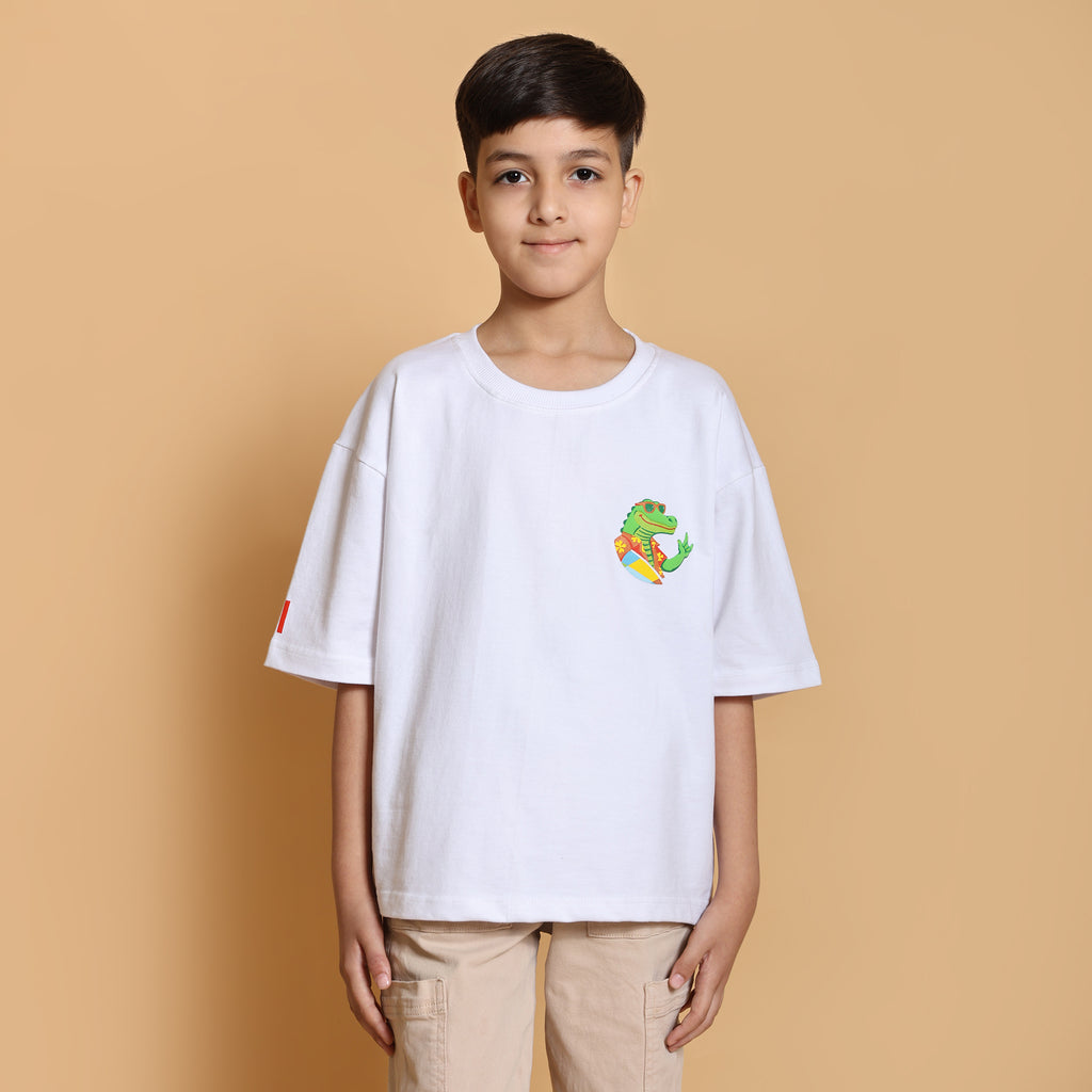 Croc Off Duty Boxy Tee White