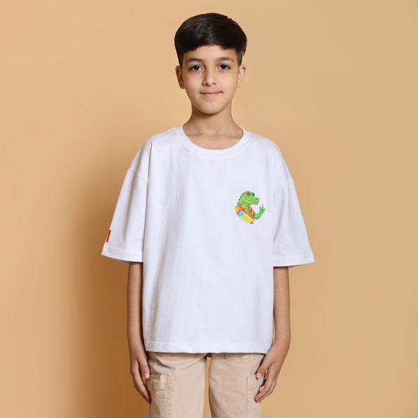 Croc Off Duty Boxy Tee White