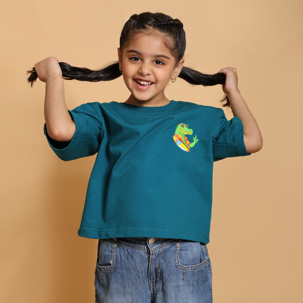 Croc Off Duty Boxy Tee Teal