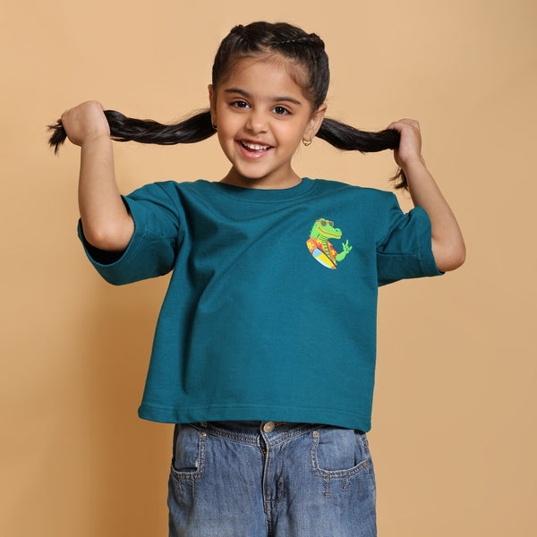 Croc Off Duty Boxy Tee Teal