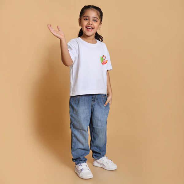 Flamin-Go Boxy Tee White