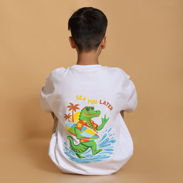 Croc Off Duty Boxy Tee White