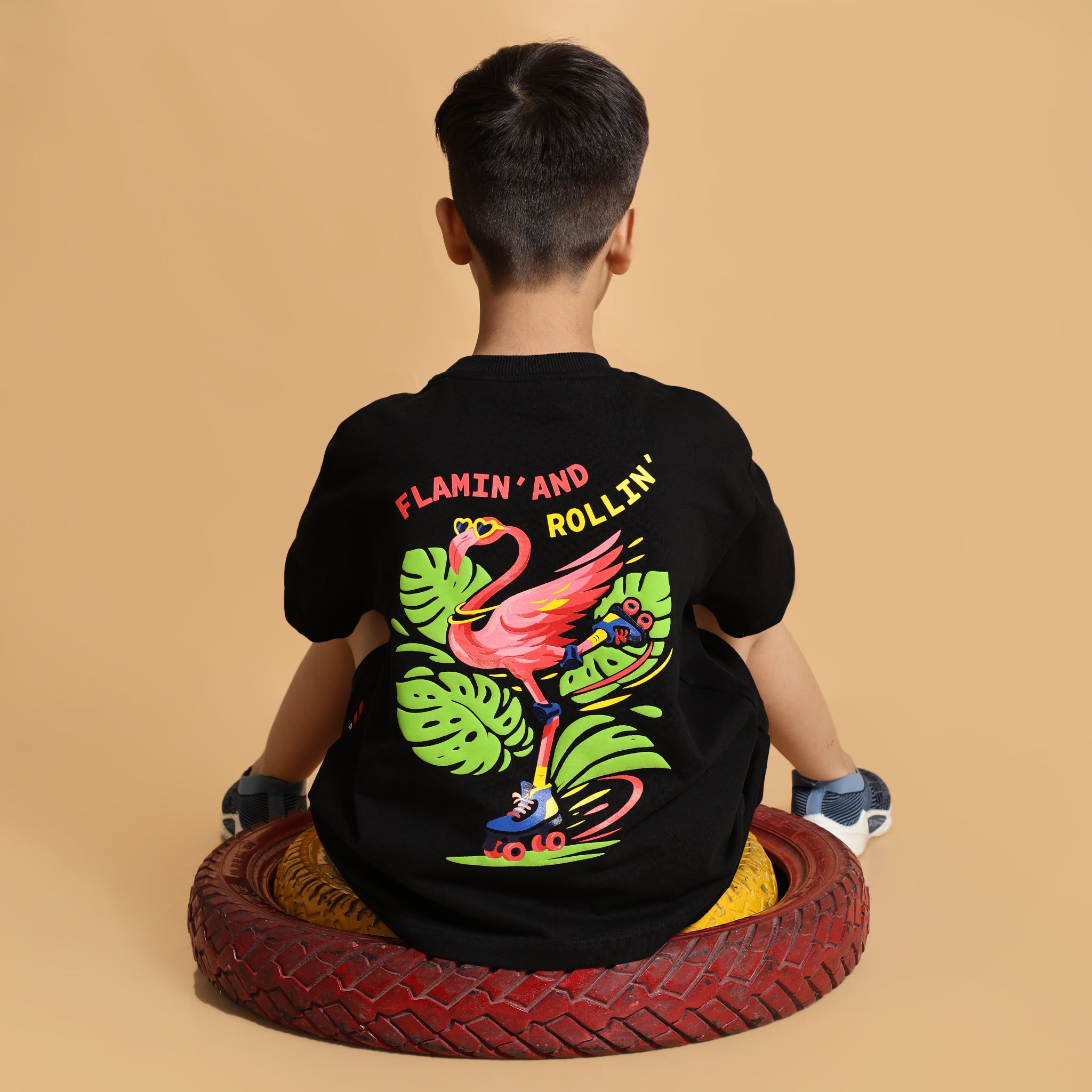 Flamin-Go Boxy Tee Black