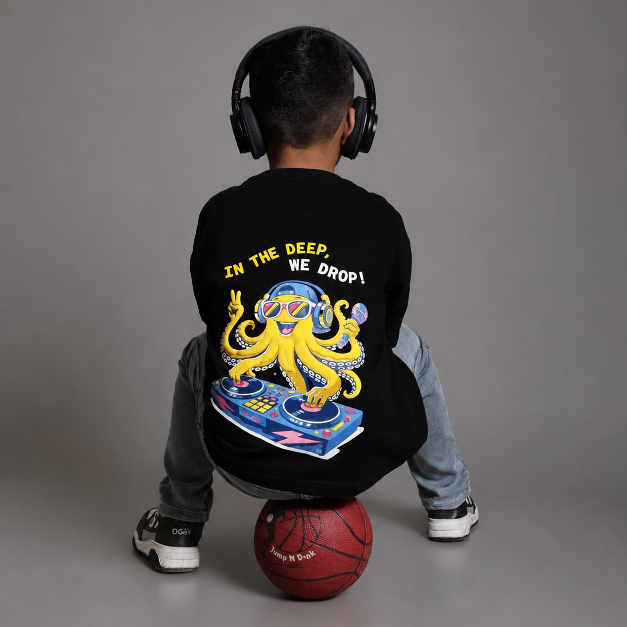 Octo Beats Boxy Tee Black