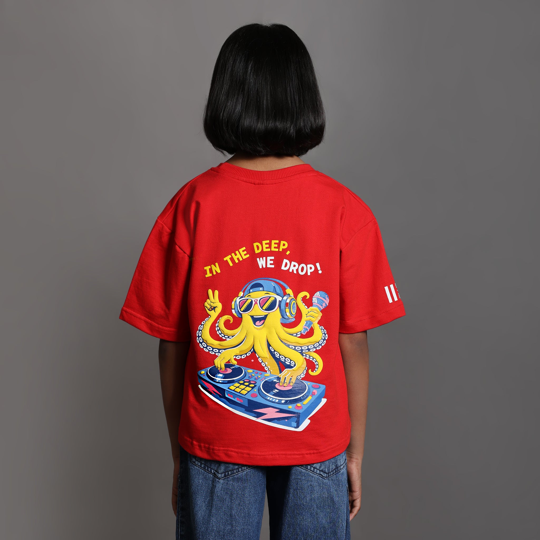 Octo Beats Boxy Tee Red