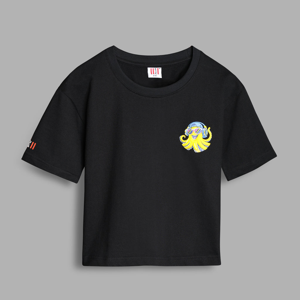 Octo Beats Boxy Tee Black