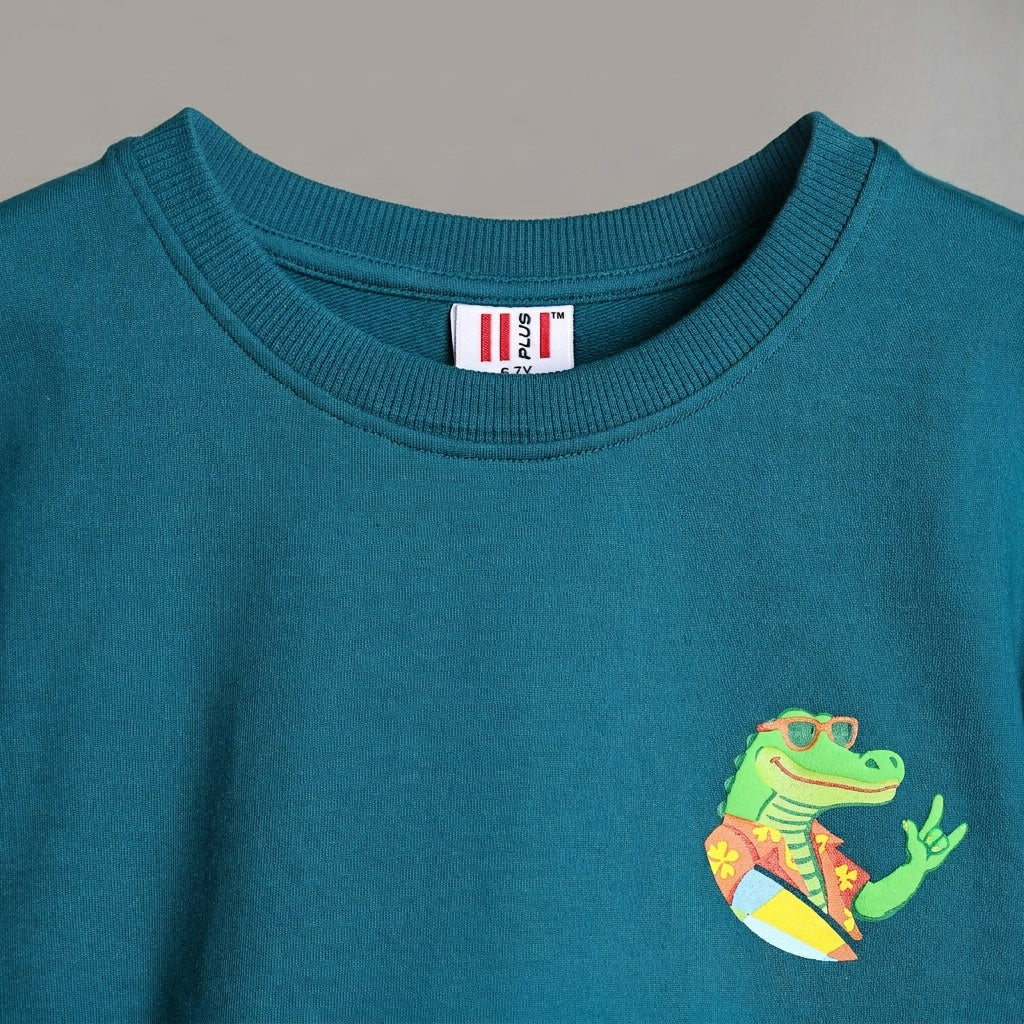 Croc Off Duty Boxy Tee Teal