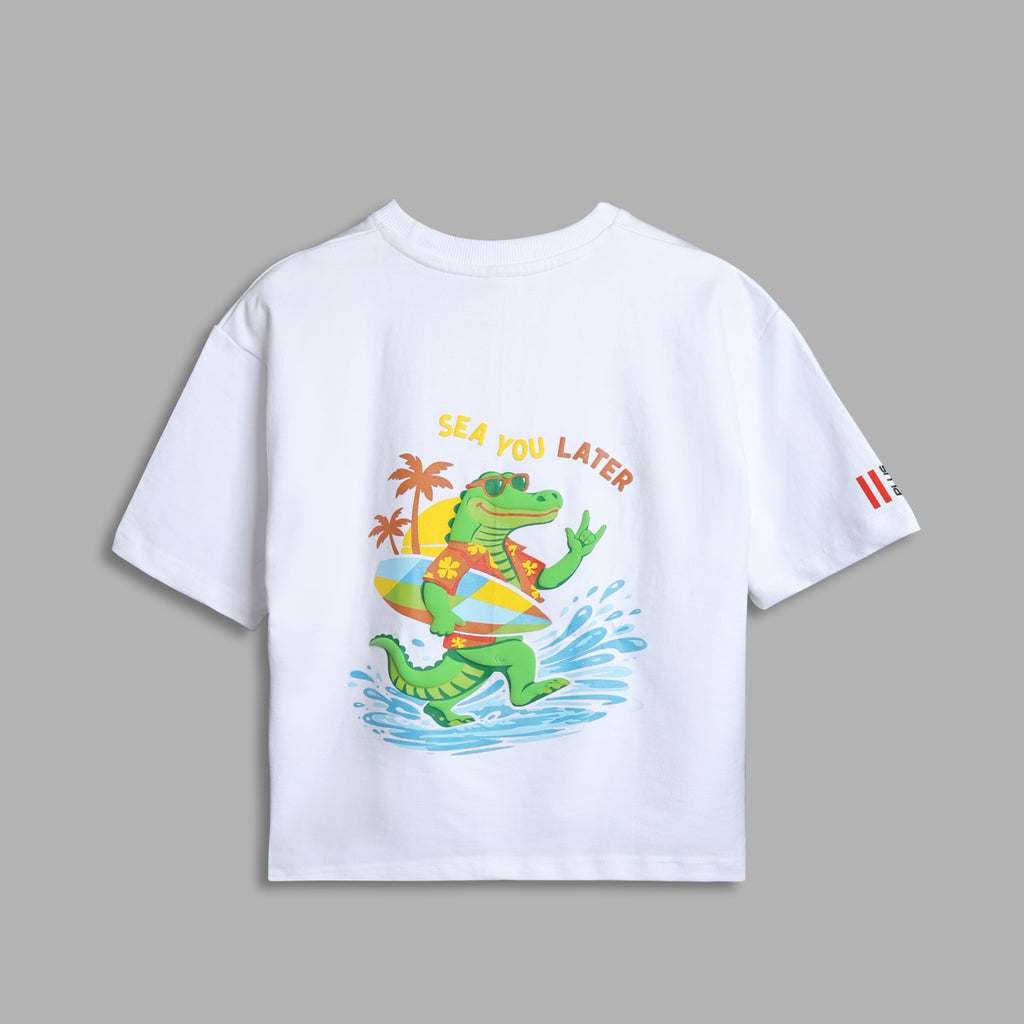Croc Off Duty Boxy Tee White
