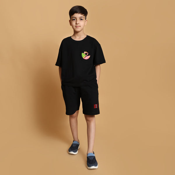 Flamin-Go Boxy Tee Black