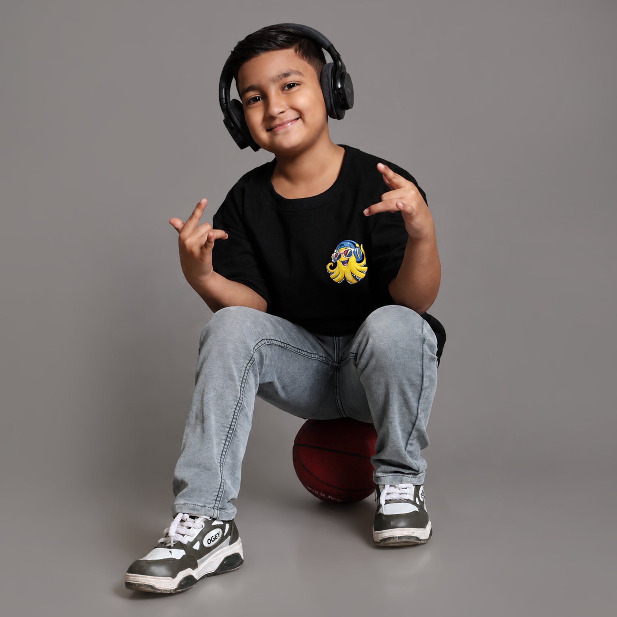 Octo Beats Boxy Tee Black