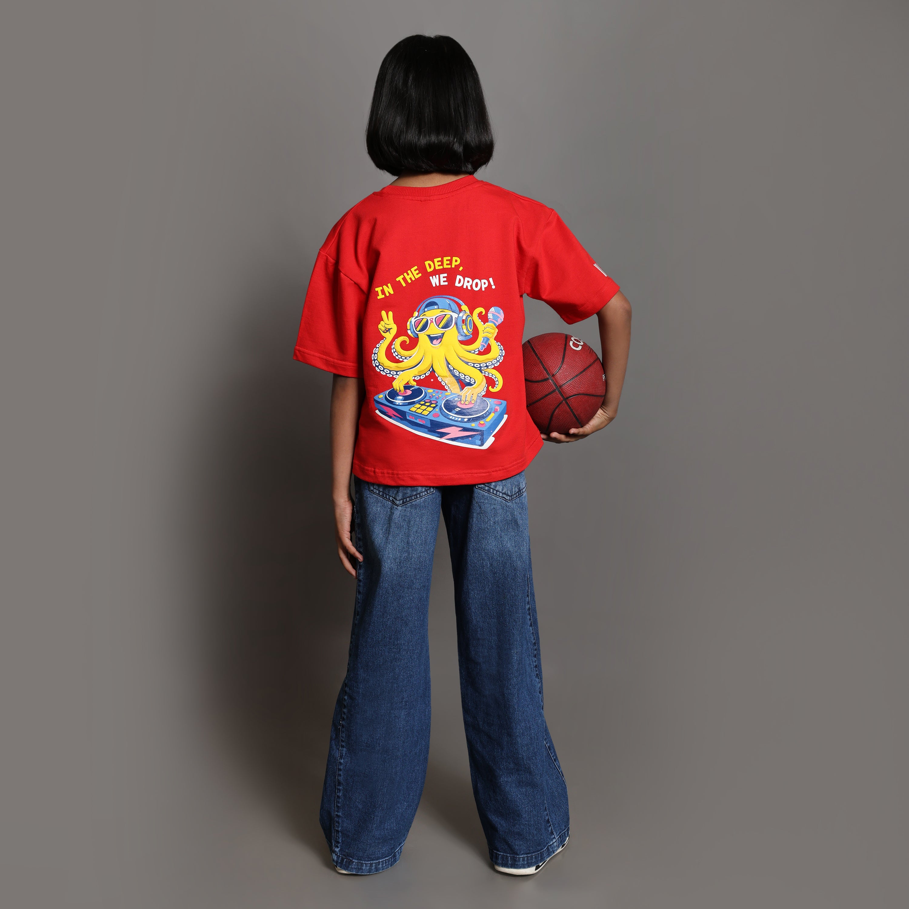 Octo Beats Boxy Tee Red