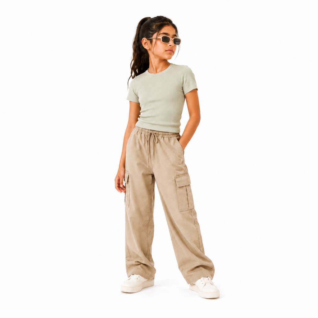 Relaxed Linen Cargo Beige