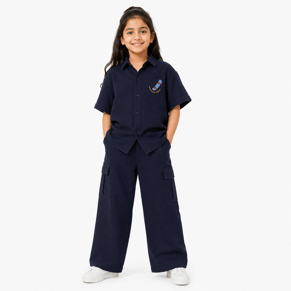 Relaxed Linen Cargo Navy