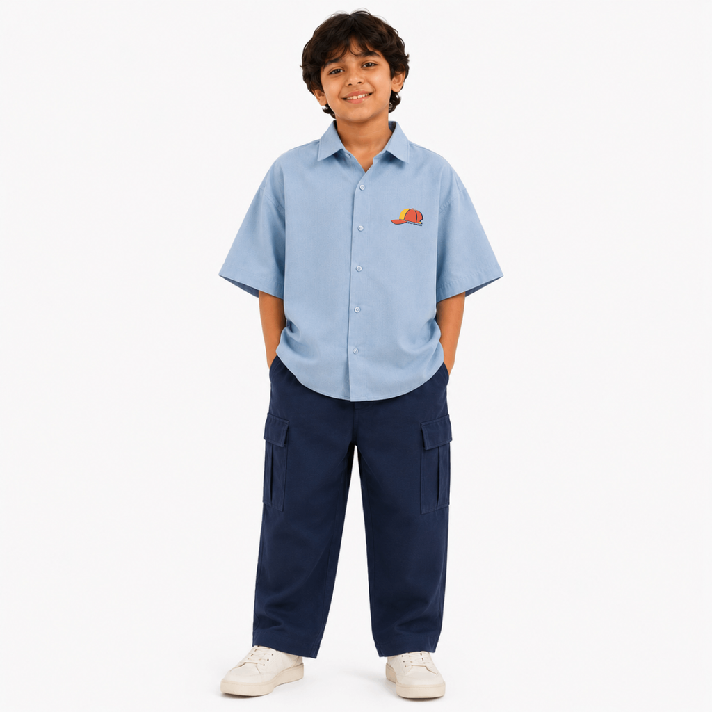 Stay Shaded Linen Shirt Sky Blue