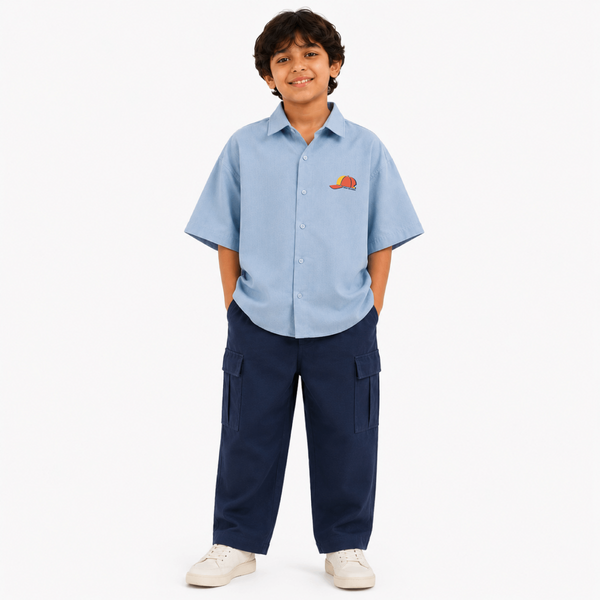 Stay Shaded Linen Shirt Sky Blue