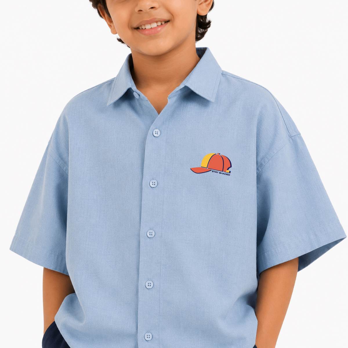Stay Shaded Linen Shirt Sky Blue