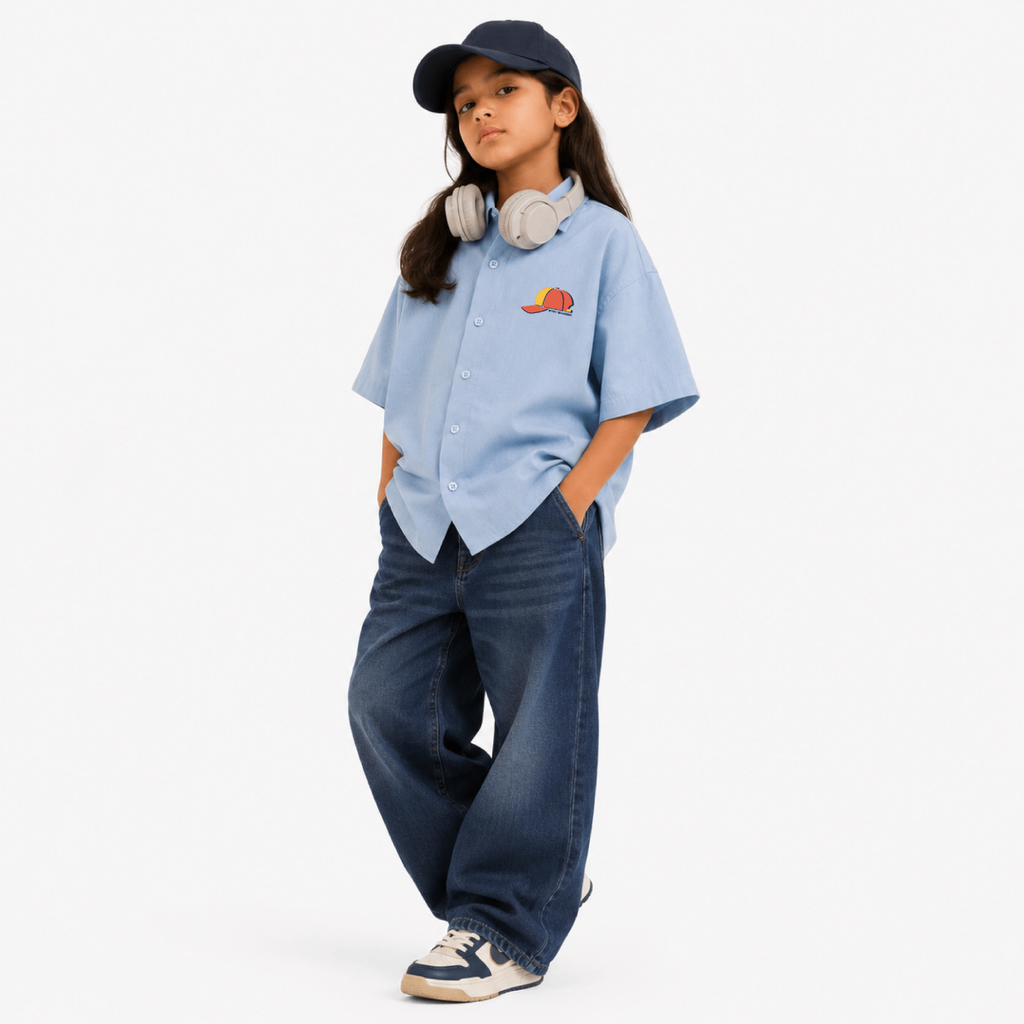 Stay Shaded Linen Shirt Sky Blue