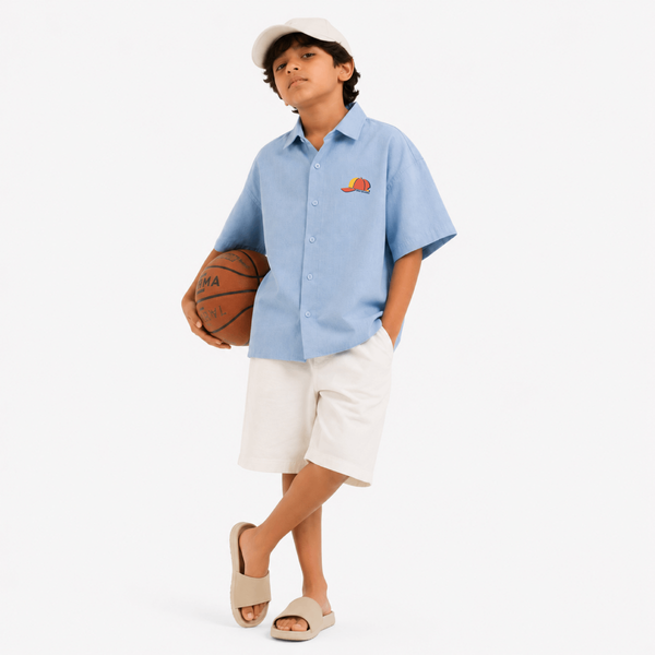 Stay Shaded Linen Shirt Sky Blue