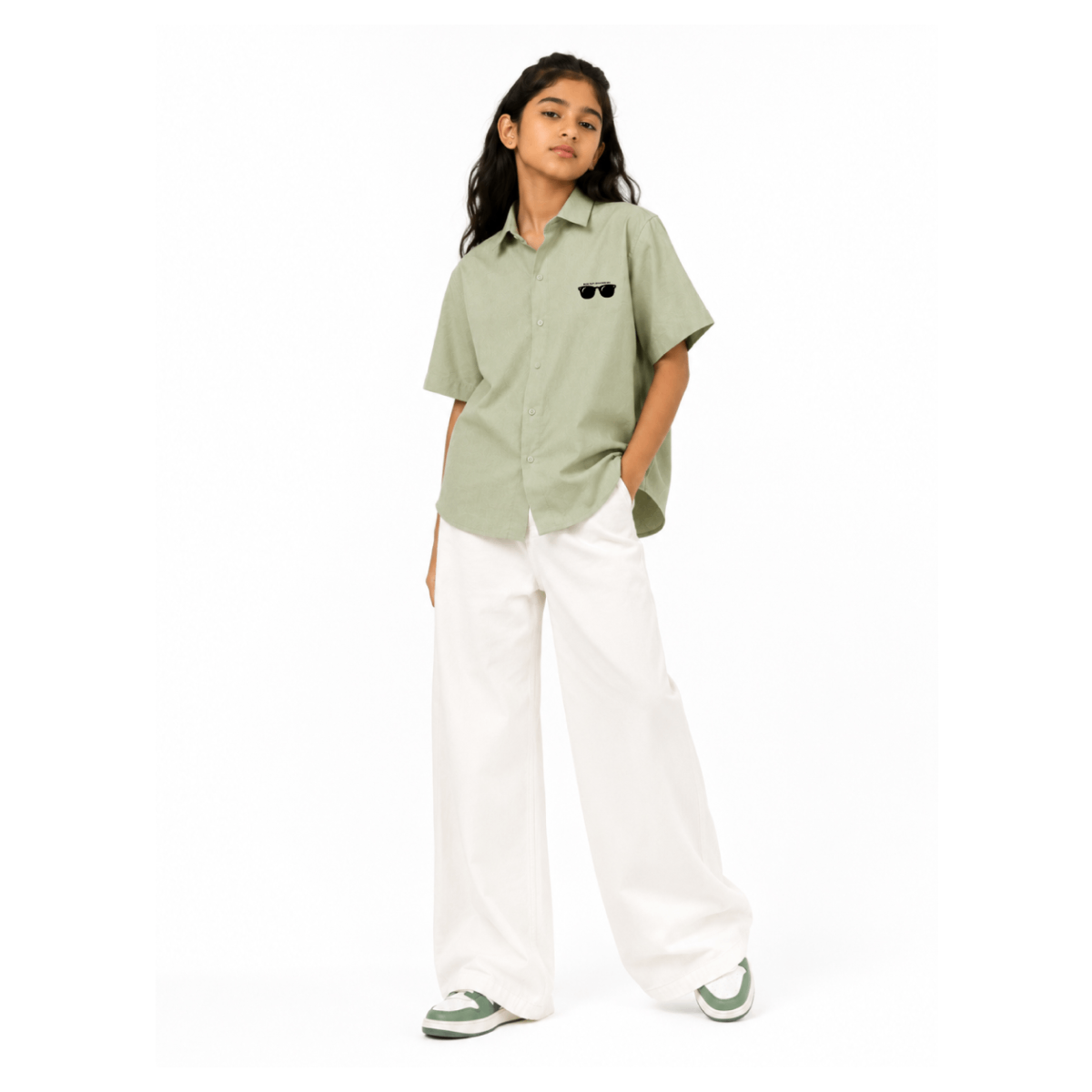 Sunglasses Linen Shirt Green