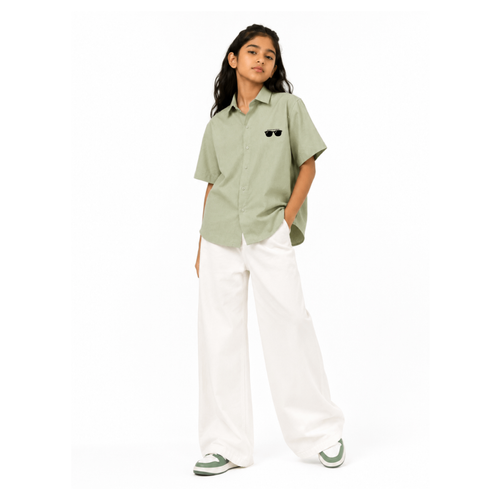 Sunglasses Linen Shirt Green