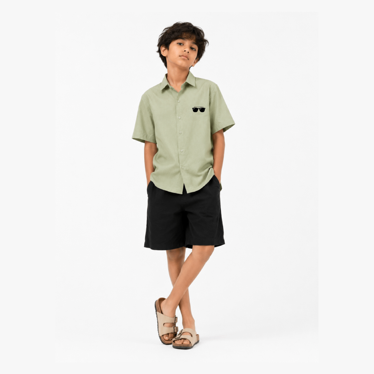 Sunglasses Linen Shirt Green
